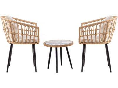 Salon de jardin rotin "Vela"  2 places  Marron