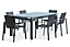 Salon de jardin table et chaises gris anthracite 6 personnes Miami DCB Garden
