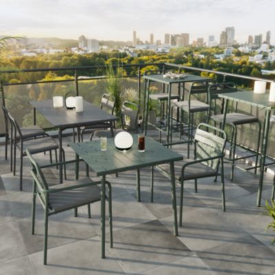 Salon de jardin table et chaises vert 2 personnes GoodHome Lithari