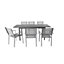 Salon de jardin table extensible et fauteuils gris 6 personnes Goodhome Moorea