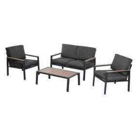 Salon de jardin TOULOUSE en Aluminium gris 4 personnes