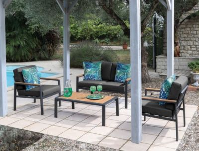 Salon de jardin TOULOUSE en Aluminium gris 4 personnes