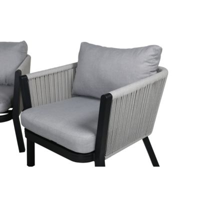 Salon de Jardin "Virya" 150cm Noir & Gris