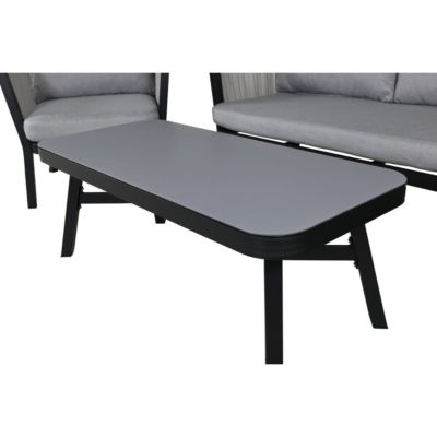 Salon de Jardin "Virya" 150cm Noir & Gris