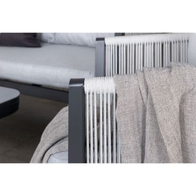 Salon de Jardin "Virya" 150cm Noir & Gris