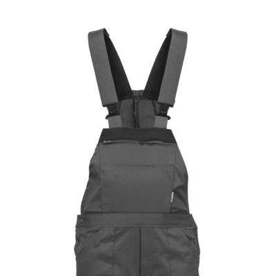 Salopette de travail Gris Noir Taille 40 Polyester / Coton 7 poches Sangles épaules reglables VITO