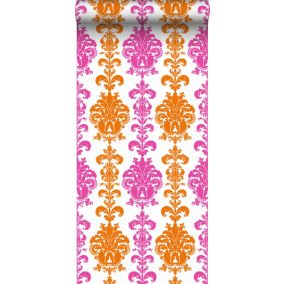 Sanders & Sanders papier peint baroque rose et orange - 53 cm x 10,05 m - 935222