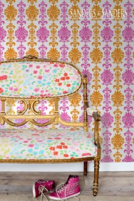 Sanders & Sanders papier peint baroque rose et orange - 53 cm x 10,05 m - 935222