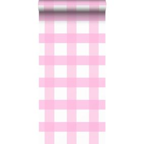Sanders & Sanders papier peint à carreaux rose clair - 53 cm x 10,05 m - 935248
