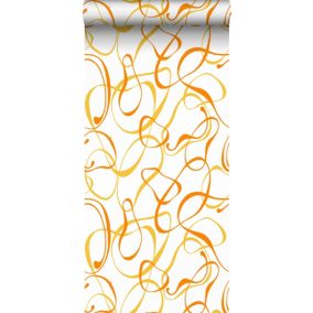 Sanders & Sanders papier peint motif figurativ blanc, jaune et orange - 50 x 900 cm - 935275