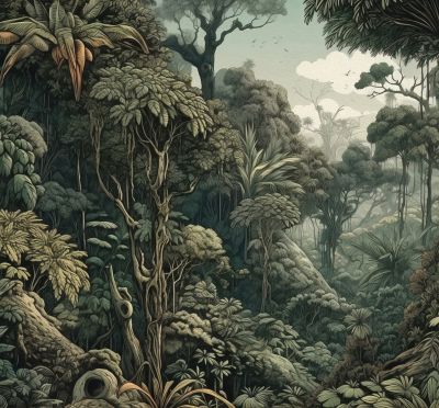 Sanders & Sanders papier peint panoramique jungle vert foncé - 3 x 2.79 m - 950025