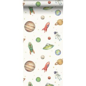Sanders & Sanders papier peint Univers blanc, vert et rouge - 0,53 x 10,05 m - 935346