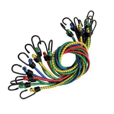 Sandow élastique 80cm avec crochets - Lot de 10