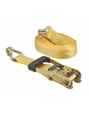 Sangle de serrage, 8m, à cliquet, crochets JJ, jaune - THIRARD
