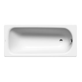 Saniform Plus baignoire rectangulaire avec pieds 140x70 cm acier émaillé, Blanc alpin (111500010001-SET)