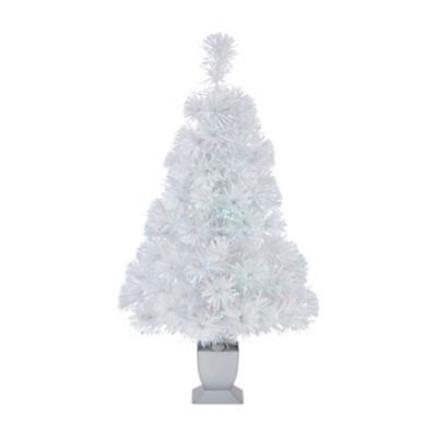 Sapin artificiel fibre optique blanc h.12 cm  Castorama