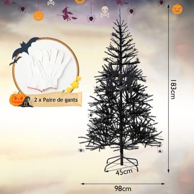 Sapin d Halloween Artificiel avec Structure d Arbre Automatique 183CM