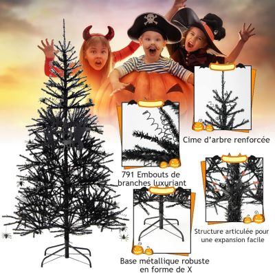 Sapin d Halloween Artificiel avec Structure d Arbre Automatique 183CM