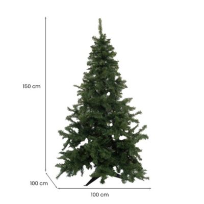 Sapin de Noël 150 cm Tinsel, Pin artificiel, Arbre à effet réel, Sapin de Noël, Made in Italy, 100x100 h150 cm, Vert