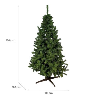 Sapin de Noël 150 cm Tinsel, Pin artificiel, Arbre à effet réel, Sapin de Noël, Made in Italy, 100x100 h150 cm, Vert