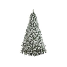 Sapin de Noël 180 cm Hollybell, Pin artificiel floqué, Arbre à effet réel, Sapin de Noël, 97x97 h180 cm, Vert et Blanc