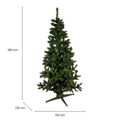Sapin de Noël 180 cm Jingles, Pin artificiel, Arbre à effet réel, Sapin de Noël, Made in Italy, 130x130 h180 cm, Vert
