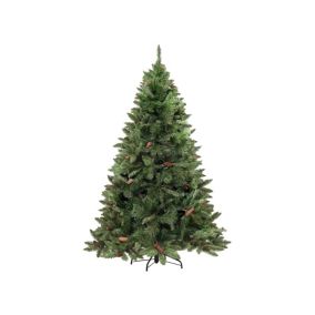 Sapin de Noël 210 cm Camden, Pin artificiel, Arbre à effet réel, Sapin de Noël, 139x139 h210 cm, Vert
