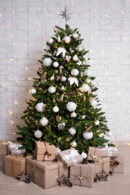 Sapin de Noël 210 cm Camden, Pin artificiel, Arbre à effet réel, Sapin de Noël, 139x139 h210 cm, Vert