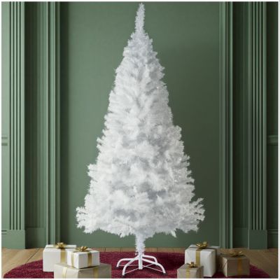 Sapin de Noël artificiel 150 cm blanc blanc