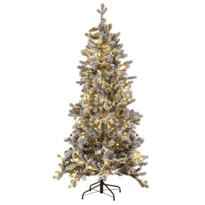 Sapin de Noël artificiel enneigé LED TATLOW 180 cm Vert