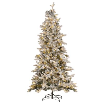 Sapin de Noël artificiel enneigé LED TATLOW 210 cm Vert