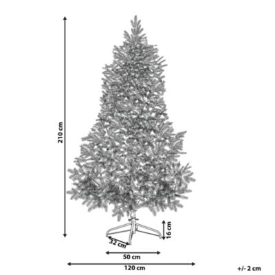 Sapin de Noël artificiel enneigé LED TATLOW 210 cm Vert