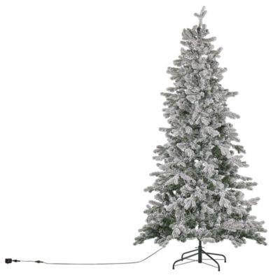 Sapin de Noël artificiel enneigé LED TATLOW 210 cm Vert