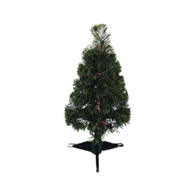 Sapin de Noël artificiel Fibre Optique - secteur H60 - HOMEA - Sapin artificiel lumineux Multicolore Vert