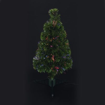Sapin de Noël artificiel Fibre Optique - secteur H60 - HOMEA - Sapin artificiel lumineux Multicolore Vert