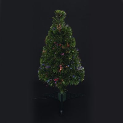 Sapin de Noël artificiel Fibre Optique - secteur H60 - HOMEA - Sapin artificiel lumineux Multicolore Vert