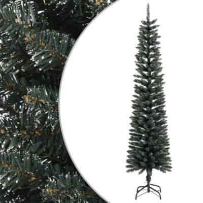 Sapin de Noël artificiel mince avec support Vert 240 cm PVC vidaXL