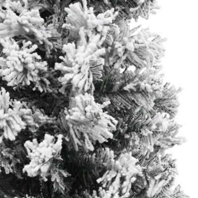 Sapin De Noël Artificiel Mince VidaXL 180 Cm - Avec Flocons De Neige, En PVC, Pour Salon, Maison, Jardin, Déco De Noël - 2