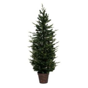 Sapin de Noël artificiel Vert 2 tons dans un pot cuivré H 150 cm