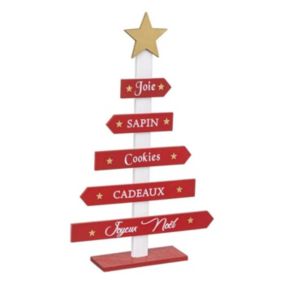 Sapin de Noël Déco "Délice des Fêtes" 35cm Rouge