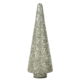 Sapin de Noël Déco à Paillettes "Ethel" 39cm Argent