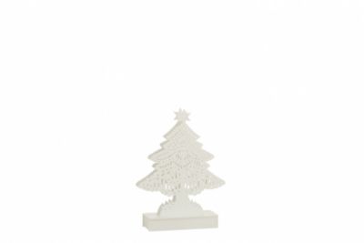 Sapin de Noël décoratif Led bois blanc small