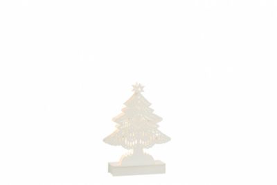 Sapin de Noël décoratif Led bois blanc small