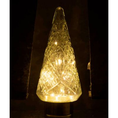 Sapin de Noël en Verre "Led" 35cm Transparent
