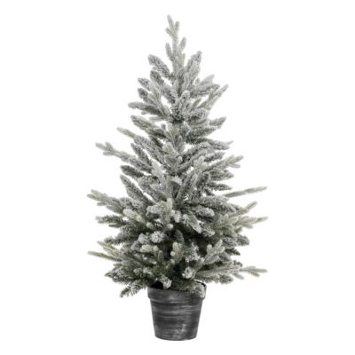 Sapin de noël "frosty" 100cm vert floqué blanc à paillettes - feeric lights & christmas