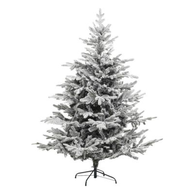 Sapin de noël "frosty" 210cm vert floqué blanc à paillettes - feeric lights & christmas