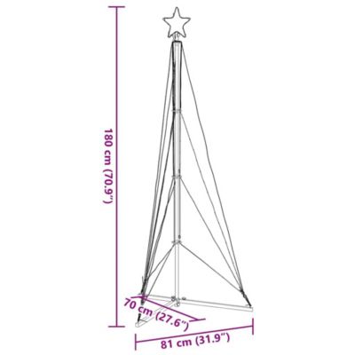 Sapin de Noël à LED 363 LED blanc chaud 182 cm vidaXL