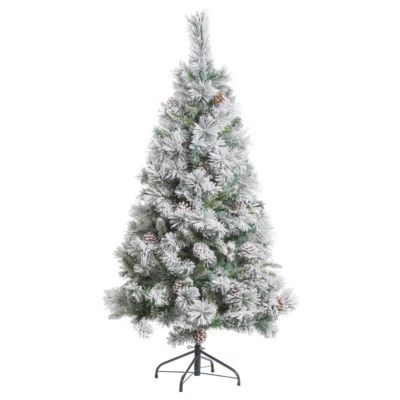 Sapin de noël "minnesota" 150cm vert floqué blanc - feeric lights & christmas