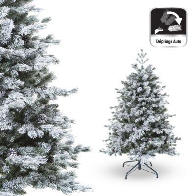 Sapin de Noël Neige Artificielle 180cm Yukon - Pied Métal - Feeric Lights & Christmas