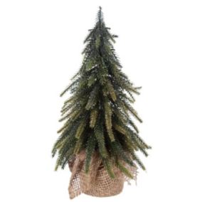 Sapin de Noël à Poser "Base en Jute" 27cm Vert